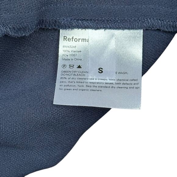 REFORMATION Winslow Navy Wrap Maxi Dress Women's Size Small Bridesmaid‎ Gown - Picture 5 of 8